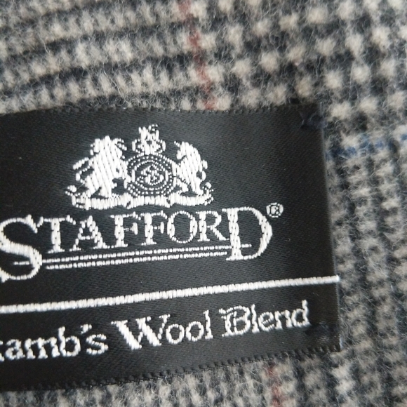 Stafford 46L Gray Rust Windowpane Plaid Wool - Picture 16 of 16